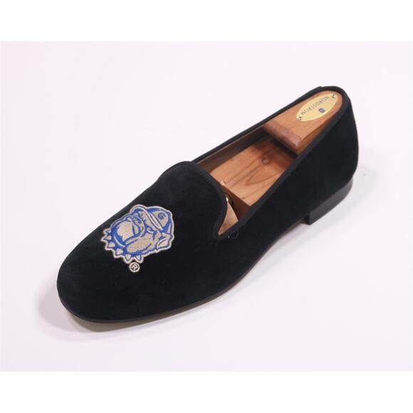 Stubbs & Wootton Georgetown Bulldogs Black Velvet Slippers Men's US 10 New! - Picture 1 of 12